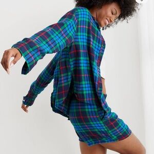 Aerie Flannel Plaid Pajama Set Size Medium